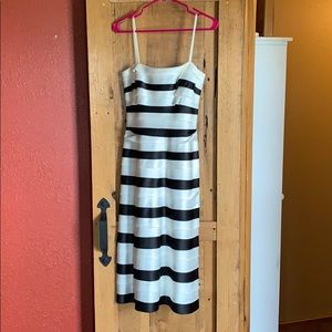 black and white ruffle dress